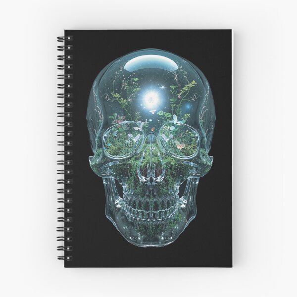 Item preview, The Bioluminescent Mind – Transparent Glass Skull with Living Light Nature designed and sold by PLUSHIWORLDtm.