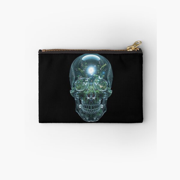 Item preview, The Bioluminescent Mind – Transparent Glass Skull with Living Light Nature designed and sold by PLUSHIWORLDtm.