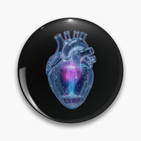 Item preview, The Heart of Light – Crystal Heart with Luminous Being Inside, Futuristic Energy Art designed and sold by PLUSHIWORLDtm.