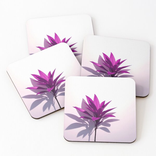 Item preview, Dark Purple Leafy Plant with Shadowplay – Minimal Botanical Wall Art designed and sold by EmeraldeaArt.