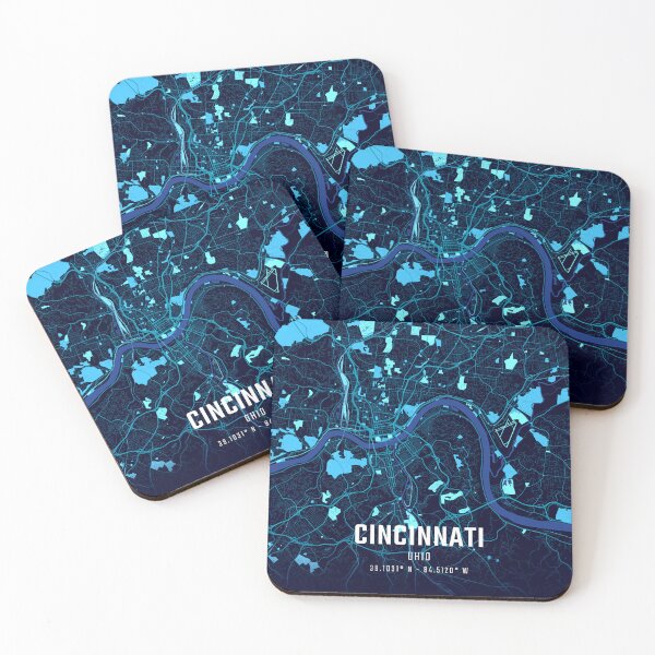 Item preview, Cincinnati Midnight City Map designed and sold by HomeLivingCo.