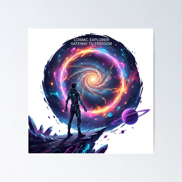 Item preview, Cosmic Explorer: Gateway to Freedom - Interstellar Portal Adventure designed and sold by MonaRose_Art.