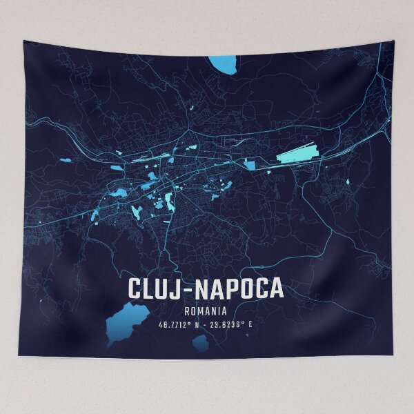Item preview, Cluj-Napoca Midnight City Map designed and sold by HomeLivingCo.