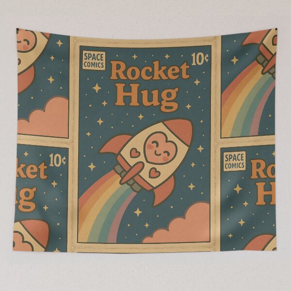 Item preview, Kawaii Space: Rocket Hug designed and sold by bapupa.