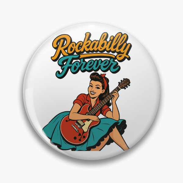 Item preview, Rockabilly Forever Woman 50s Electric Guitar Gift designed and sold by Pineapple-Tree.