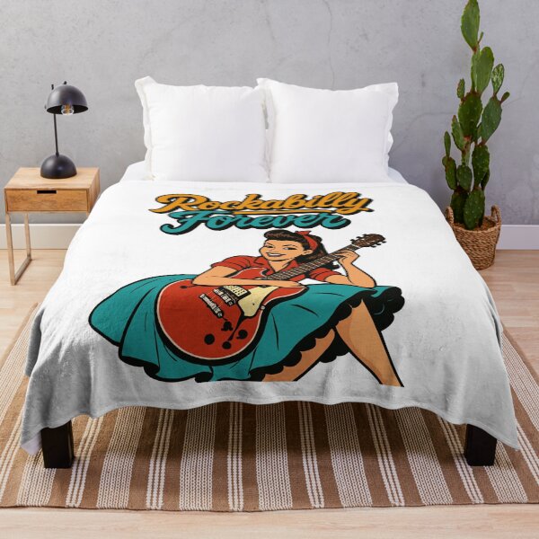 Item preview, Rockabilly Forever Woman 50s Electric Guitar Gift designed and sold by Pineapple-Tree.