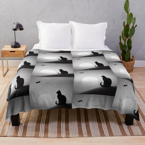 Item preview, "Sunset Leap: Surreal Cat Silhouettes" designed and sold by Dogandesighn.