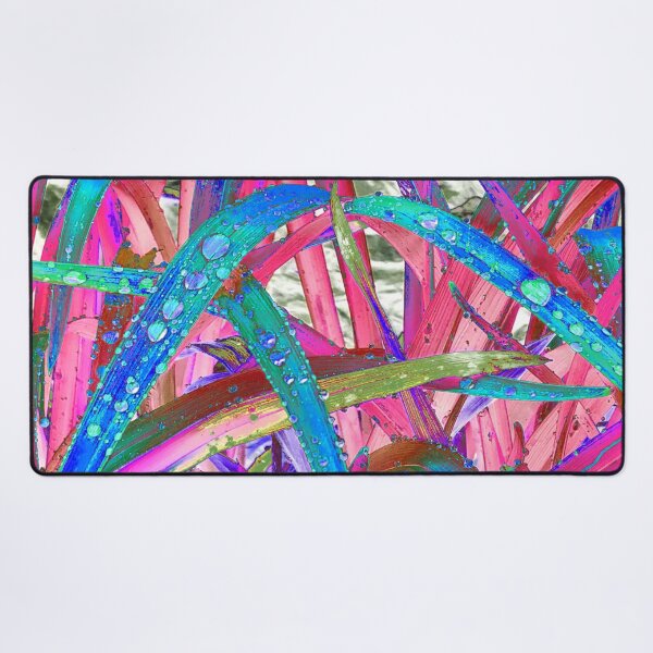 Item preview, Abstract Macro Raindrops on Teal, Blue & Pink Leaves designed and sold by SXW Designs.