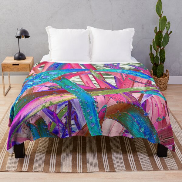 Item preview, Abstract Macro Raindrops on Teal, Blue & Pink Leaves designed and sold by SXW Designs.