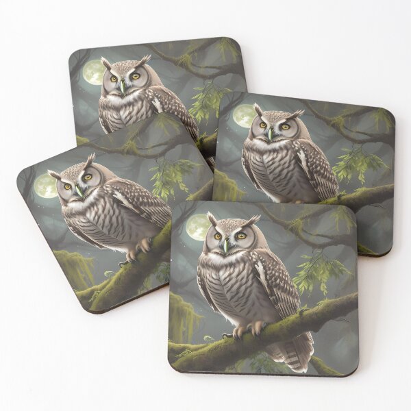 Item preview, Moonlight Owl on tree branch  designed and sold by FocusedArt.