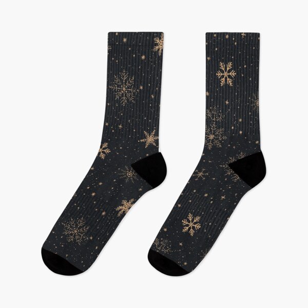 Item preview, Elegant Golden Snowflakes on Dark Night Sky – Minimalist Winter Pattern designed and sold by calm-style.