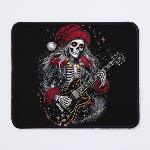 Item preview, Rockin’ Skeleton Santa Girl | Cool Gothic Christmas Rock Art designed and sold by ColorSplash123.