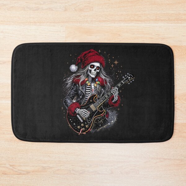 Item preview, Rockin’ Skeleton Santa Girl | Cool Gothic Christmas Rock Art designed and sold by ColorSplash123.