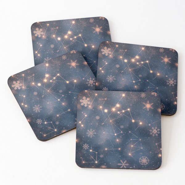 Item preview, Starry Constellations & Snowflakes – Winter Cosmic Seamless Pattern designed and sold by calm-style.