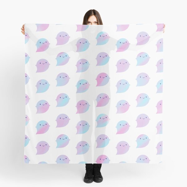 Kawaii Watercolour Ghosts (Unicorn) Scarf