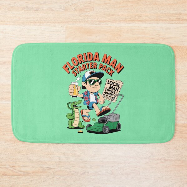 Item preview, Lawn Mowing with Beer, News, and Alligator in Florida Sun designed and sold by SplashTastic.