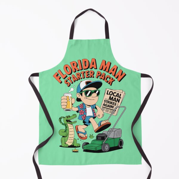 Item preview, Lawn Mowing with Beer, News, and Alligator in Florida Sun designed and sold by SplashTastic.