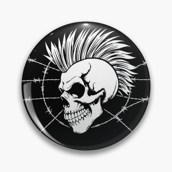 Item preview, Barbed Wire Mohawk Skull designed and sold by TheDarkVault.