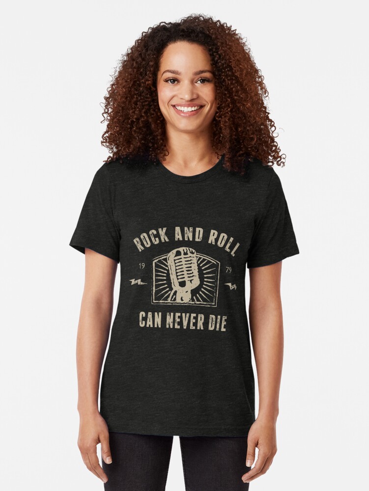 Alternate view of Rock And Roll Can Never Die Tri-blend T-Shirt