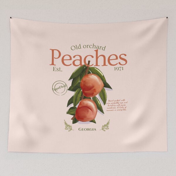 Item preview, Old Orchard Peaches – Vintage Farmers Market Fruit Design designed and sold by CozyArtCo.
