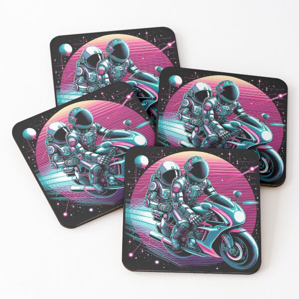 Item preview, "Cosmic Riders: Neon Astronauts on a Synthwave Journey" designed and sold by Dogandesighn.