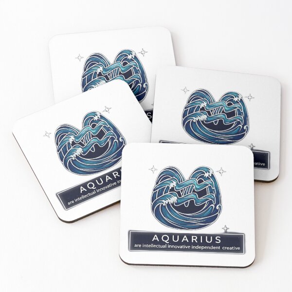 Item preview, Aquarius Zodiac Sign Wave Design designed and sold by DroolWorthyUS.