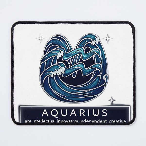 Item preview, Aquarius Zodiac Sign Wave Design designed and sold by DroolWorthyUS.