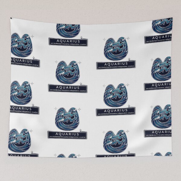 Item preview, Aquarius Zodiac Sign Wave Design designed and sold by DroolWorthyUS.