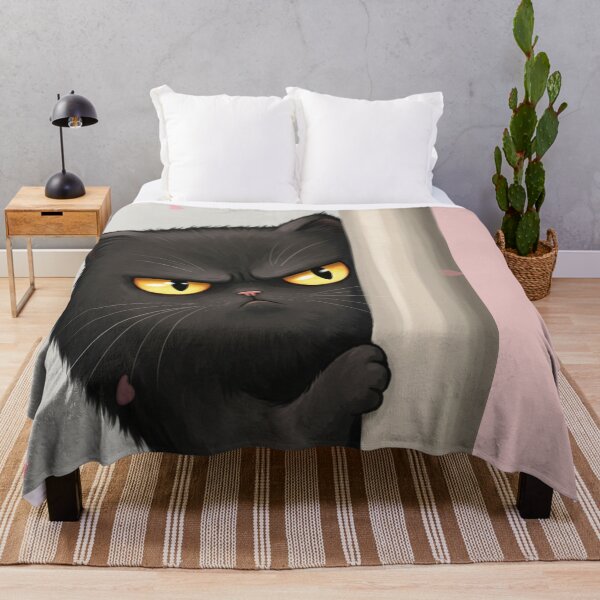 Item preview, A black cat makes a suspicious gesture and hides behind a pole. designed and sold by PattaZone.