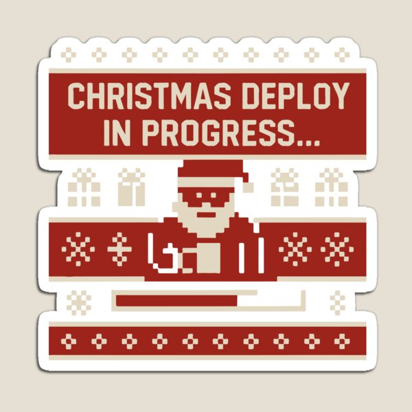 Item preview, Christmas Deploy in Progress – DevOps Holiday Pixel Art Design designed and sold by Tattee.