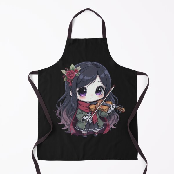 Item preview, Chibi Skeleton Violin Girl | Cute Kawaii Gothic Christmas Art designed and sold by ColorSplash123.