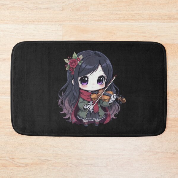 Item preview, Chibi Skeleton Violin Girl | Cute Kawaii Gothic Christmas Art designed and sold by ColorSplash123.