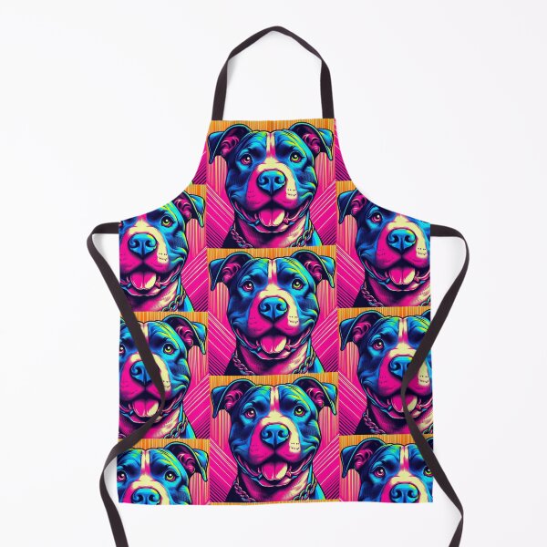 Item preview, "Colorful Pitbull Portrait – Neon Dog Pop Art" designed and sold by Dogandesighn.