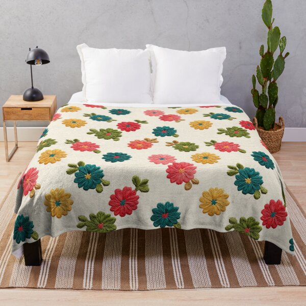 Item preview, Elegant Fragrant Floral Embroidered Print For Garden Party designed and sold by RoyalStarsPatts.