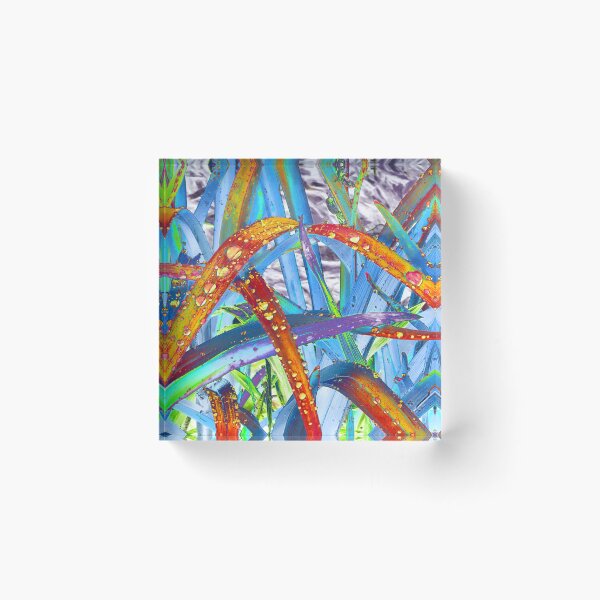 Item preview, Abstract Macro Raindrops on Orange, Yellow & Blue Leaves designed and sold by SXW Designs.