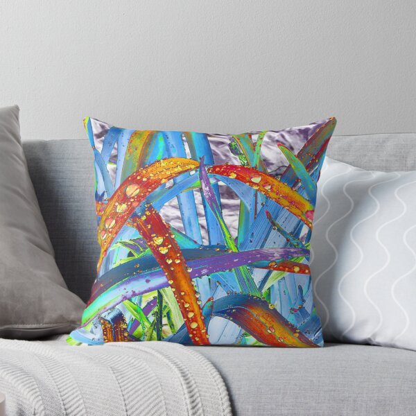 Item preview, Abstract Macro Raindrops on Orange, Yellow & Blue Leaves designed and sold by SXW Designs.