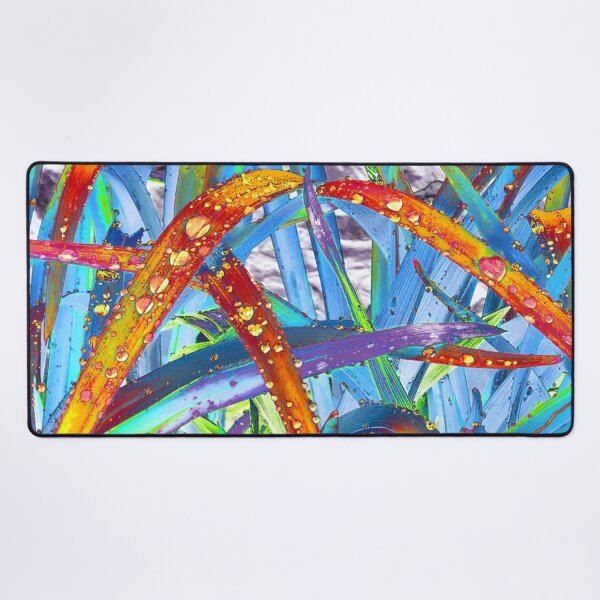 Item preview, Abstract Macro Raindrops on Orange, Yellow & Blue Leaves designed and sold by SXW Designs.