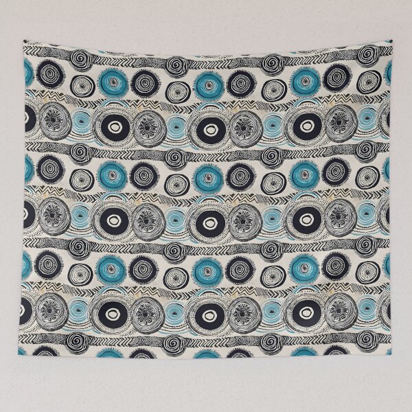 Item preview, Mandala Spiral Blue Circles designed and sold by Dream Garden.