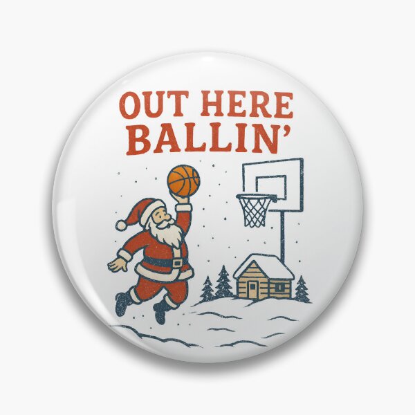 Item preview, Out Here Ballin’ Santa – Funny Basketball Christmas designed and sold by Imaginationbeyond.