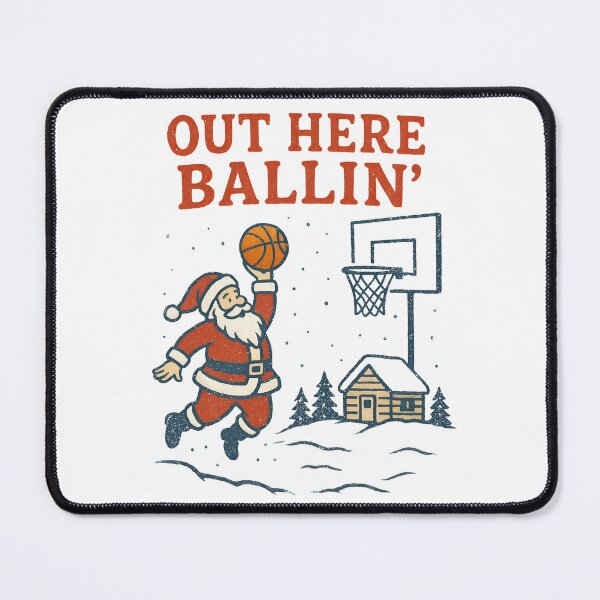 Item preview, Out Here Ballin’ Santa – Funny Basketball Christmas designed and sold by Imaginationbeyond.