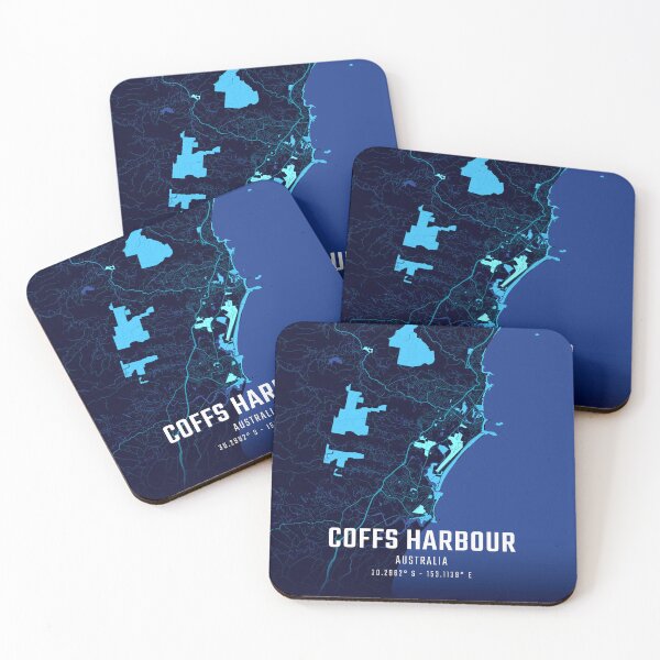 Item preview, Coffs Harbour Midnight City Map designed and sold by HomeLivingCo.