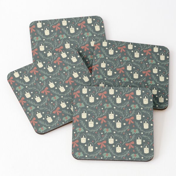 Item preview, Beautiful Christmas pattern with candles and red bows designed and sold by Merrylands Artshop.