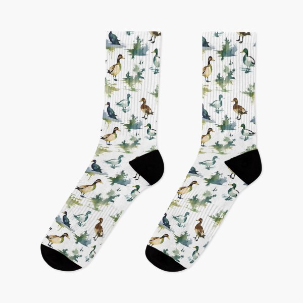 Item preview, Waterfowl Ducks Nature Illustration Pattern designed and sold by Dream Garden.