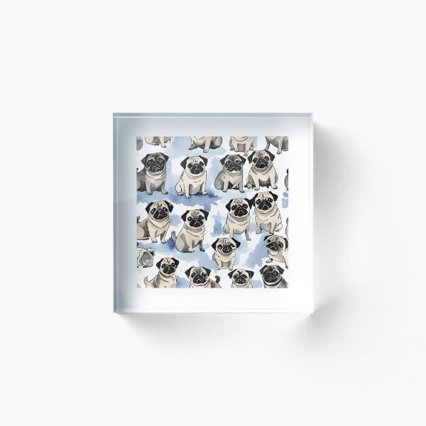 Item preview, Cute Pug Dog Seamless Cartoon Pattern designed and sold by Dream Garden.