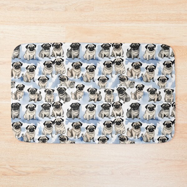 Item preview, Cute Pug Dog Seamless Cartoon Pattern designed and sold by Dream Garden.