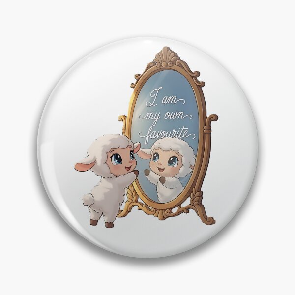 Item preview, I Am My Own Favourite" – Cute Lamb Self-Love Mirror Art designed and sold by DroolWorthyUS.