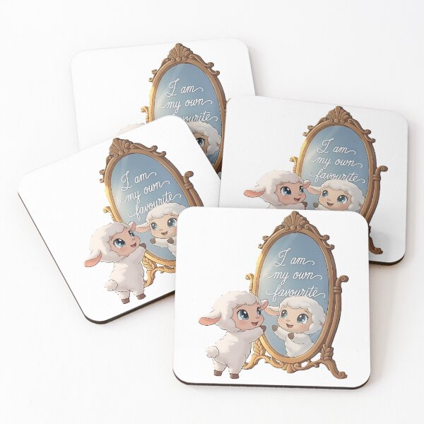 Item preview, I Am My Own Favourite" – Cute Lamb Self-Love Mirror Art designed and sold by DroolWorthyUS.