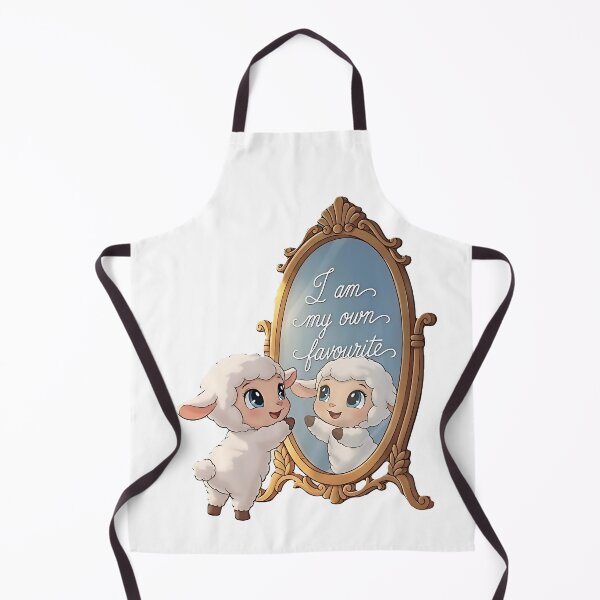 Item preview, I Am My Own Favourite" – Cute Lamb Self-Love Mirror Art designed and sold by DroolWorthyUS.