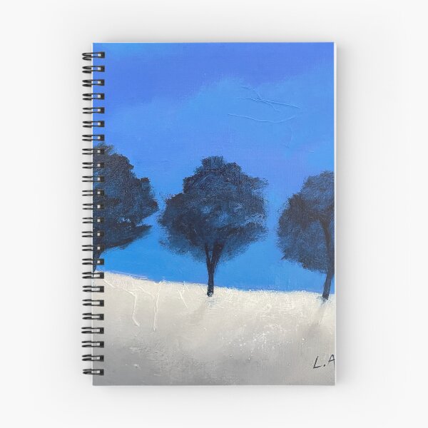 Item preview, Blue trees against an azure blue background and white sand designed and sold by Lydie Allaire Allaire.