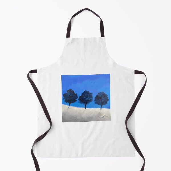 Item preview, Blue trees against an azure blue background and white sand designed and sold by Lydie Allaire Allaire.